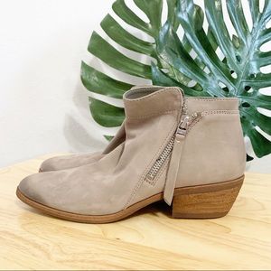 Nwot Sam Edelman Leather Ankle Zipper Boots Tan 7.5